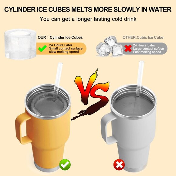 Stanley Cup Ice Mold 40 oz 30 oz Silicone Ice Cube Tray with Lid, 3 Pcs - 3 Size - Picture 3 of 6